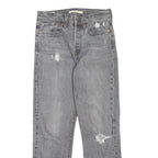 LEVI'S Wedgie BIG E Distressed Womens Jeans Grey Straight Stone Wash W24 L26