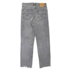 LEVI'S Wedgie BIG E Distressed Womens Jeans Grey Straight Stone Wash W24 L26