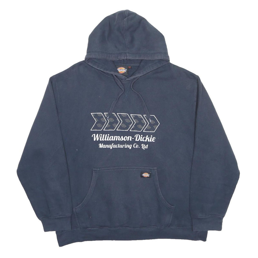 DICKIES Mens Navy Blue Hoodie 2XL Cotton Blend Pullover Graphic Print