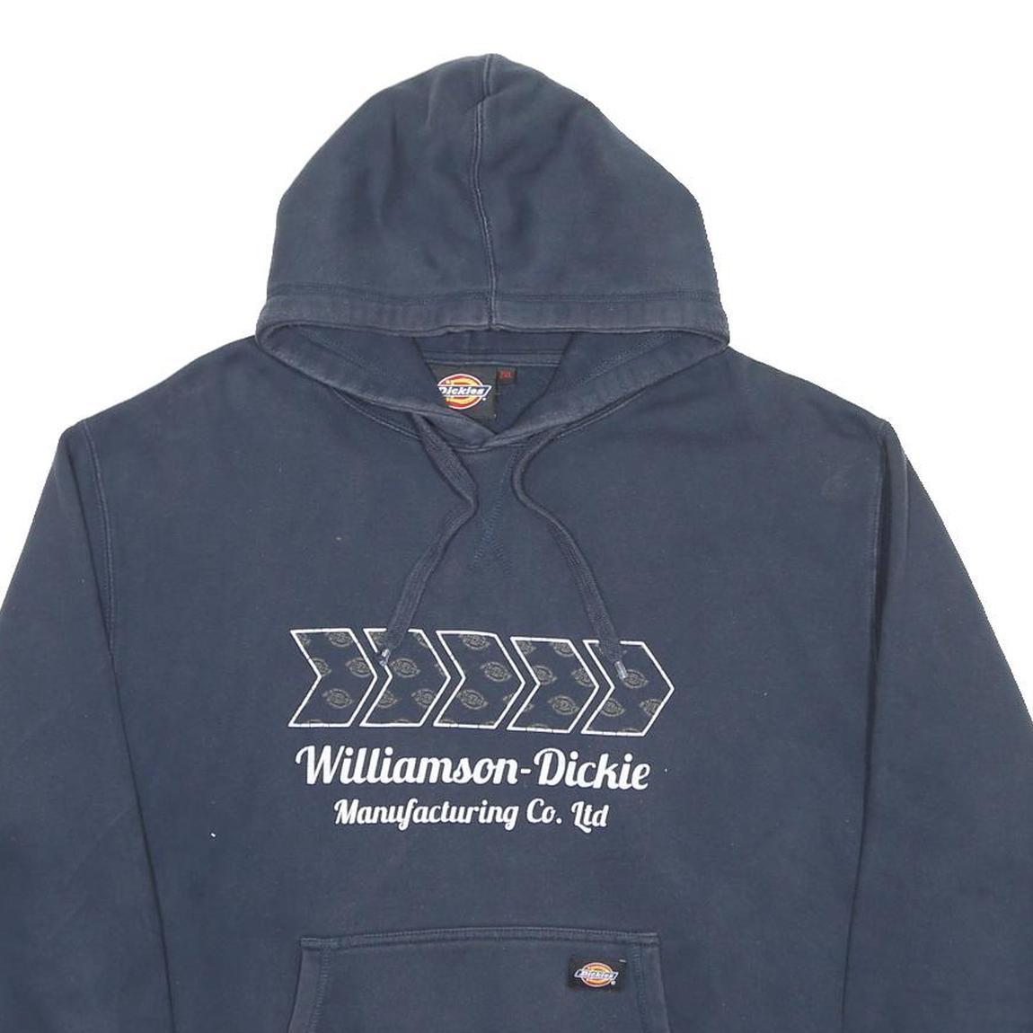 DICKIES Mens Navy Blue Hoodie 2XL Cotton Blend Pullover Graphic Print