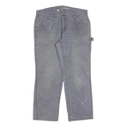 CARHARTT Womens Cotton Blend Grey Relaxed Straight Leg Trousers W34 L28 Workwear