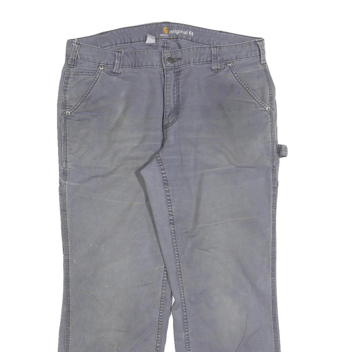 CARHARTT Womens Cotton Blend Grey Relaxed Straight Leg Trousers W34 L28 Workwear
