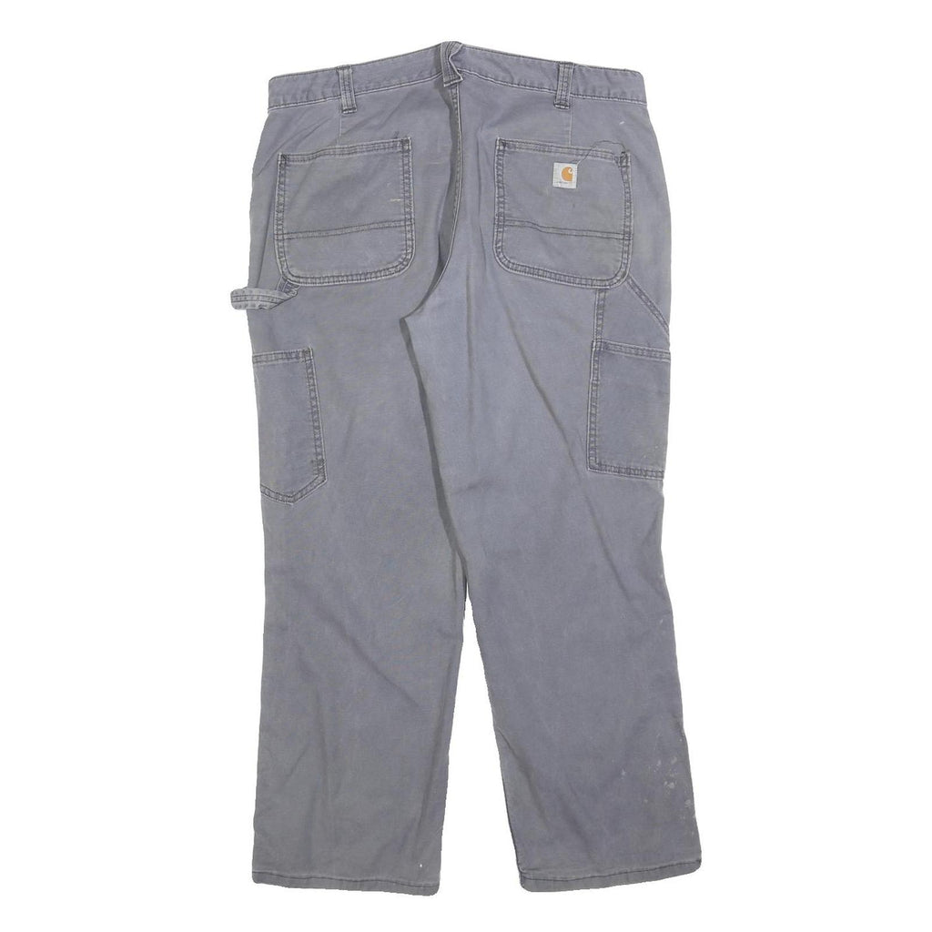 CARHARTT Womens Cotton Blend Grey Relaxed Straight Leg Trousers W34 L28 Workwear