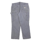 CARHARTT Womens Cotton Blend Grey Relaxed Straight Leg Trousers W34 L28 Workwear