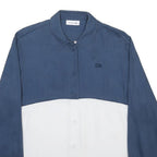 LACOSTE Mens Blue & White Colourblock Shirt L Long Sleeve Button Casual