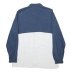 LACOSTE Mens Blue & White Colourblock Shirt L Long Sleeve Button Casual
