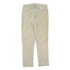 CALVIN KLEIN Mens Cotton Blend Beige Slim Straight Trousers W31 L32 Casual Wear