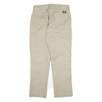 DICKIES Mens Cotton Blend Beige Regular Fit Straight Leg Trousers W30 L28