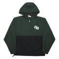 CHAMPION Mens Green & Black Hooded Zip Jacket S Polyester Casual Outerwear