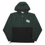 CHAMPION Mens Green & Black Hooded Zip Jacket S Polyester Casual Outerwear