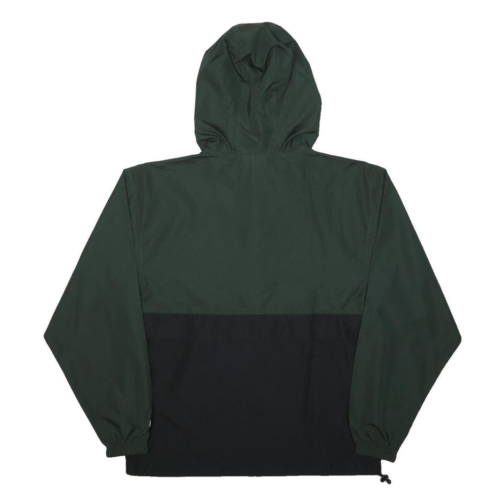 CHAMPION Mens Green & Black Hooded Zip Jacket S Polyester Casual Outerwear