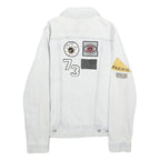 LEVI'S Womens White Cotton Denim Patchwork Button Jacket S Trendy Casual