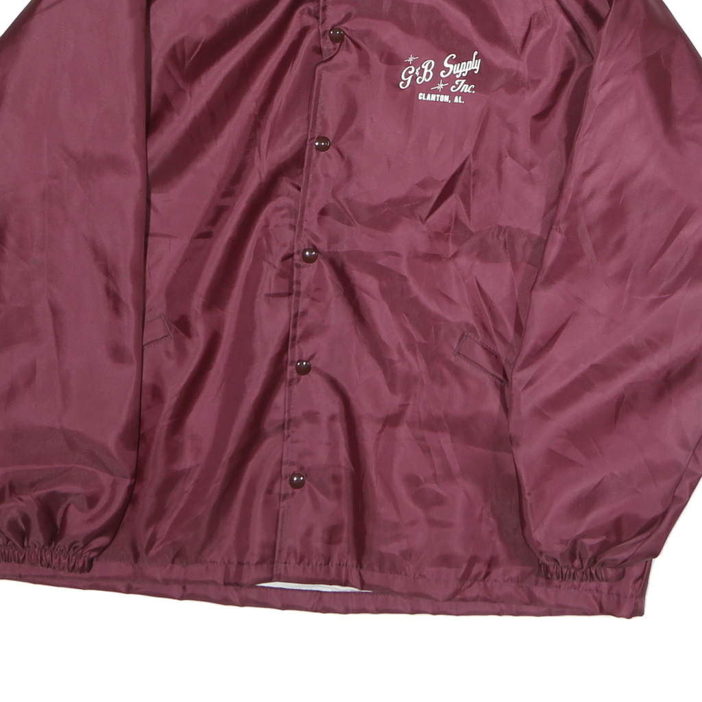 JOE YORK FAMILY Mens Maroon Jacket XL Polyester Button Closure Casual