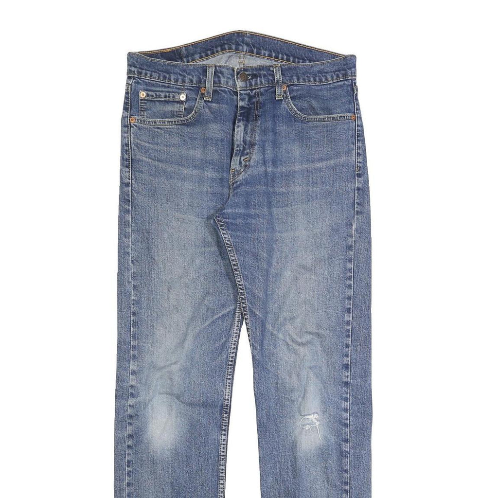 LEVI'S 505 Mens Jeans Blue Regular Straight Denim Medium W33 L34 Classic Fit Zip