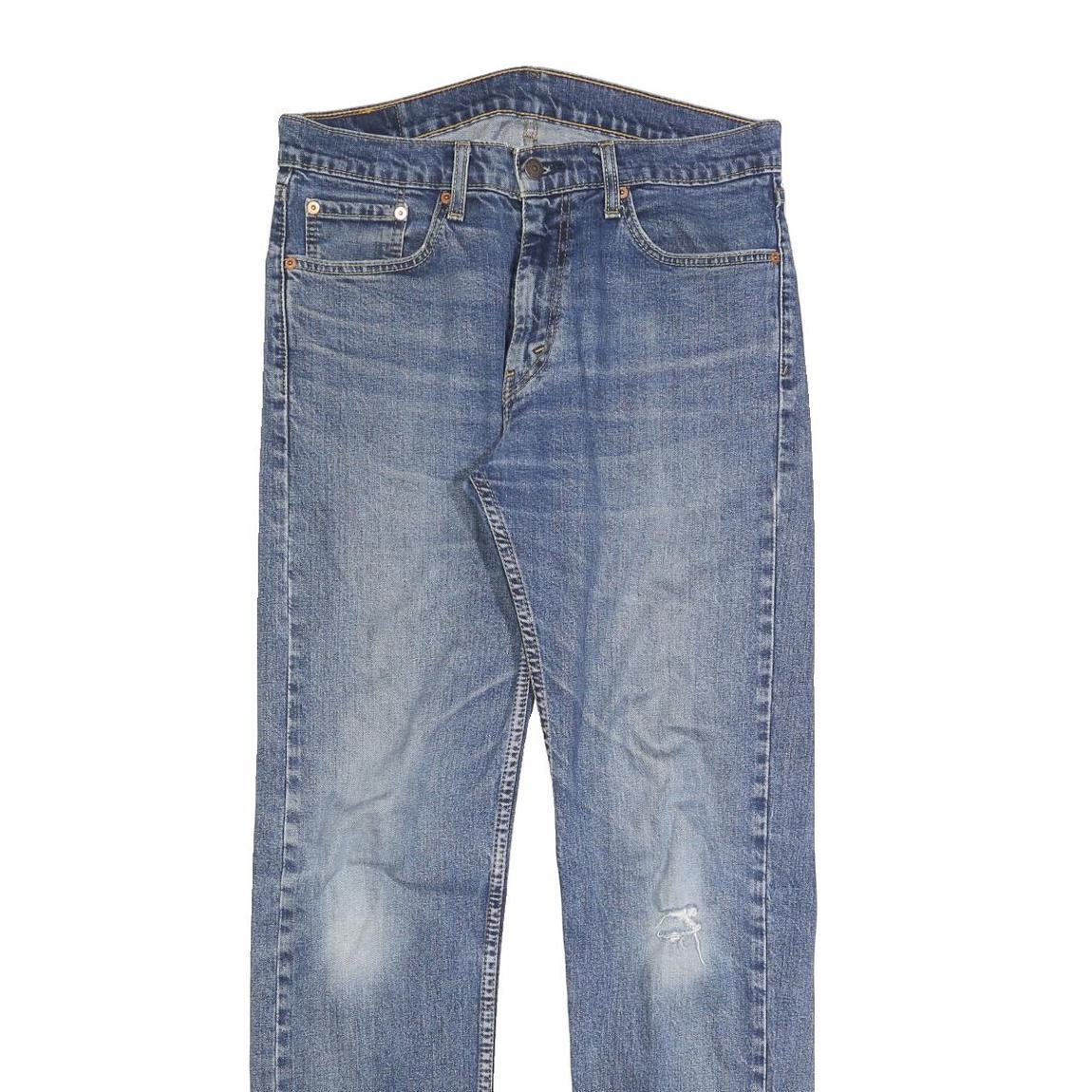 LEVI'S 505 Mens Jeans Blue Regular Straight Denim Medium W33 L34 Classic Fit Zip