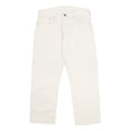 LEVI'S Mens Cotton White Regular Straight Trousers W34 L26 Button Closure Casual
