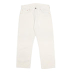 LEVI'S Mens Cotton White Regular Straight Trousers W34 L26 Button Closure Casual