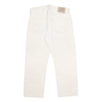 LEVI'S Mens Cotton White Regular Straight Trousers W34 L26 Button Closure Casual