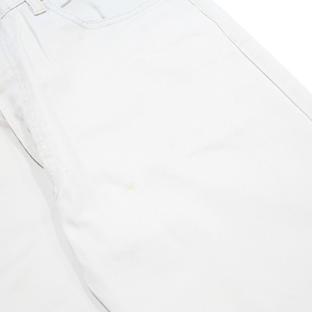 LEVI'S Mens Cotton White Regular Straight Trousers W34 L26 Button Closure Casual
