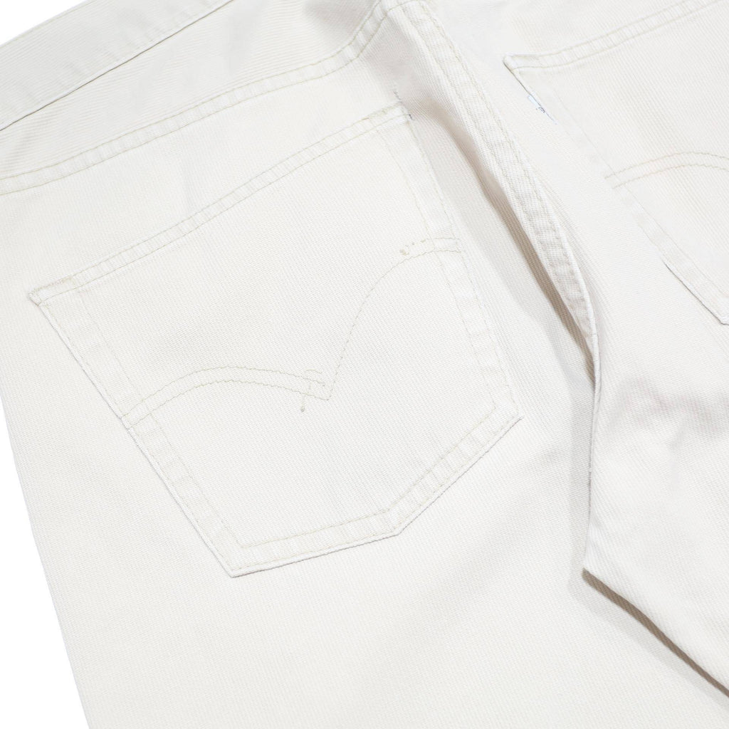 LEVI'S Mens Cotton White Regular Straight Trousers W34 L26 Button Closure Casual