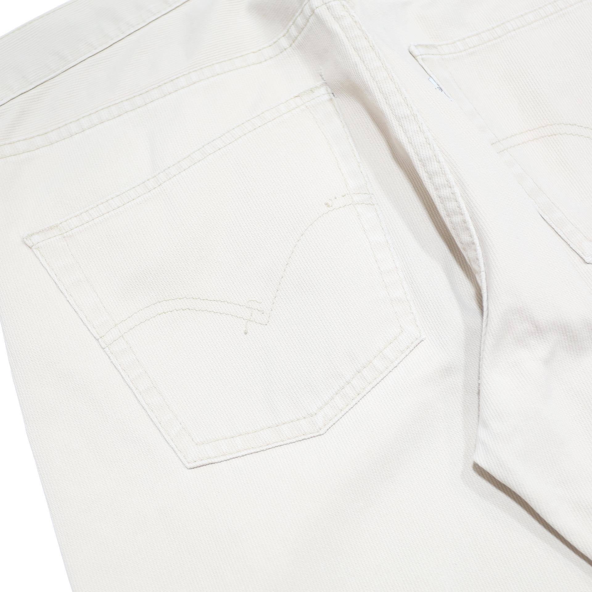 LEVI'S Mens Cotton White Regular Straight Trousers W34 L26 Button Closure Casual
