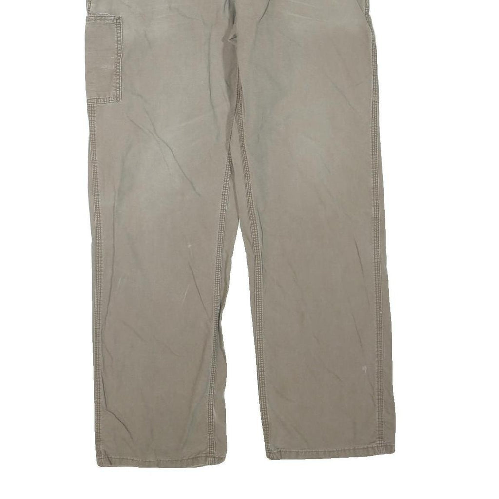 CARHARTT Mens Cotton Blend Beige Regular Straight Trousers W34 L34 Workwear