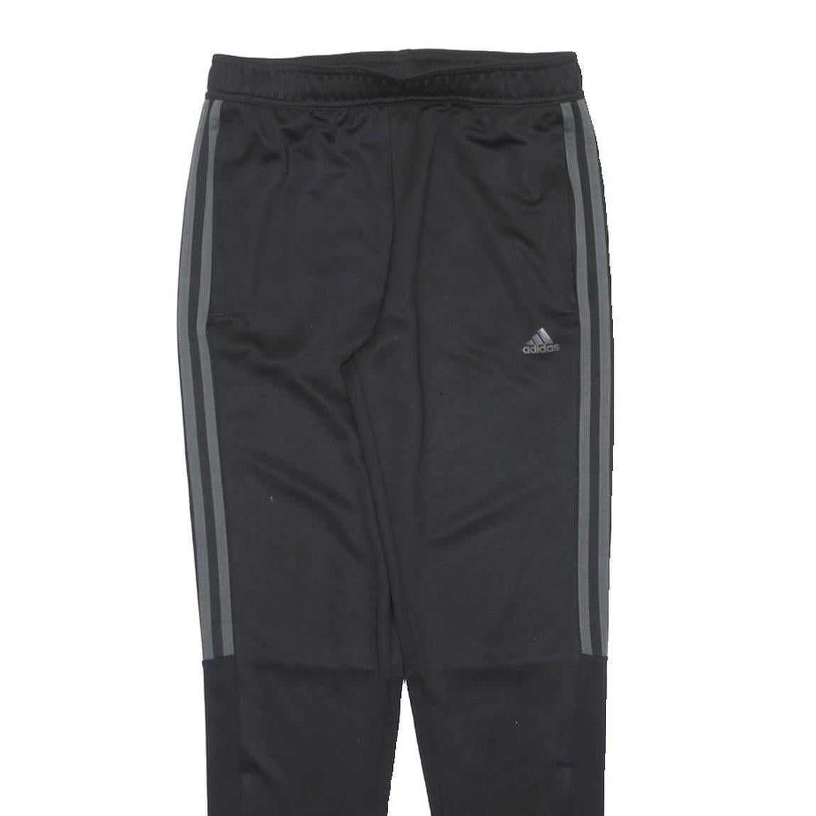ADIDAS Boys Joggers Black & Grey Slim Tapered 13-14Y W28 L28 Comfortable