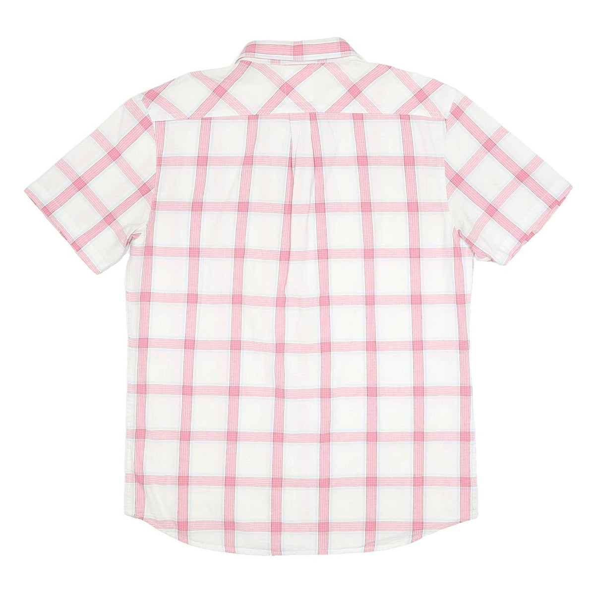 LEVI'S Mens White & Pink Check Shirt L Button Short Sleeve Casual Cotton Blend