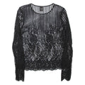 ZEBRA Sheer Womens Top Black Long Sleeve S
