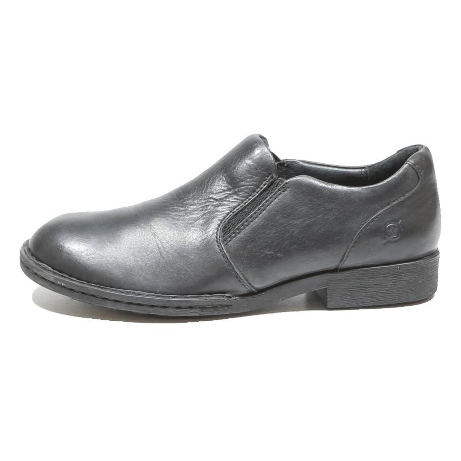 BORN Mens Leather Slip-On Dress Shoes Black UK 6 Classic Comfortable Formal