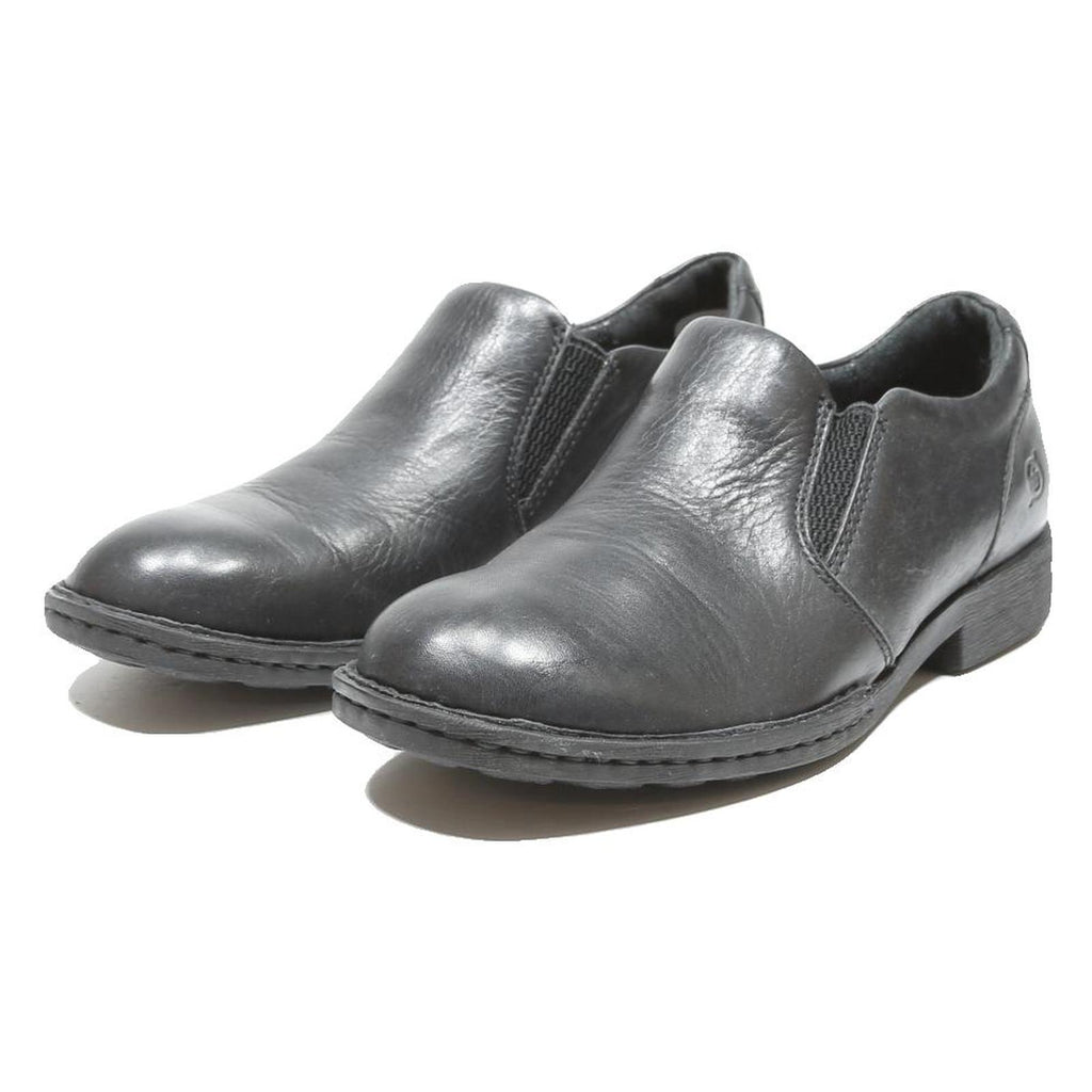 BORN Mens Leather Slip-On Dress Shoes Black UK 6 Classic Comfortable Formal