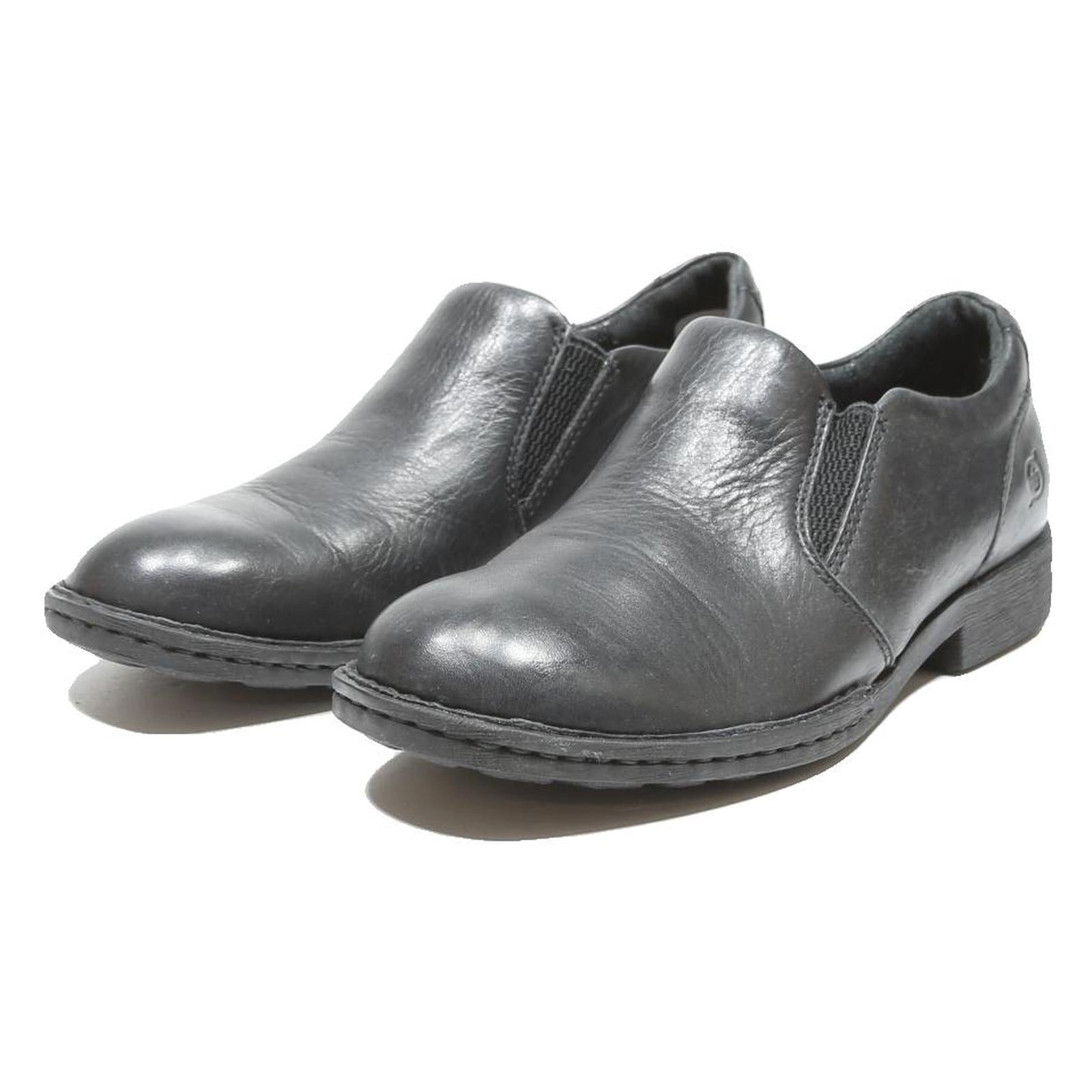 BORN Mens Leather Slip-On Dress Shoes Black UK 6 Classic Comfortable Formal