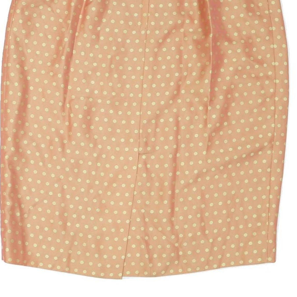 LE SUIT Womens Peach & Cream Polka Dot Straight Knee Length Woven Skirt M