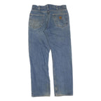 CARHARTT Mens Regular Fit Blue Denim Jeans W32 L32 Classic Straight Cotton Zip