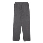 Womens Cotton Blend Grey Regular Fit Straight Leg Trousers W28 L32 Utility