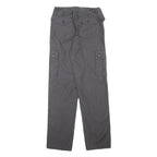 Womens Cotton Blend Grey Regular Fit Straight Leg Trousers W28 L32 Utility