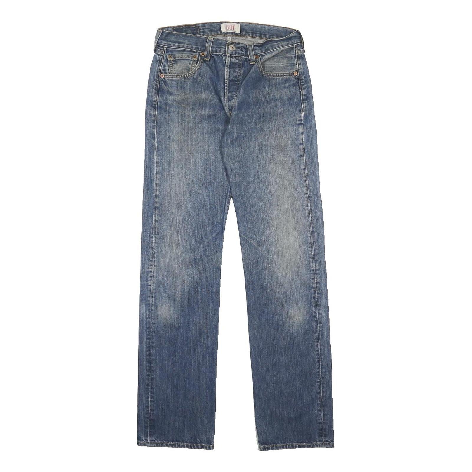 LEVI'S 501 Mens Jeans Blue Regular Straight Denim Medium W30 L34 Classic Button