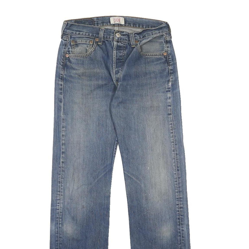 LEVI'S 501 Mens Jeans Blue Regular Straight Denim Medium W30 L34 Classic Button