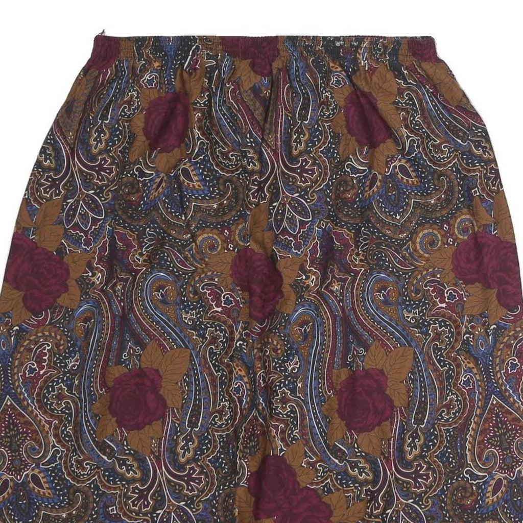 GAPE COD Womens Brown Burgundy Floral Paisley Print Midi Skirt Polyester M