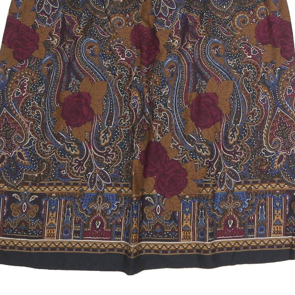 GAPE COD Womens Brown Burgundy Floral Paisley Print Midi Skirt Polyester M