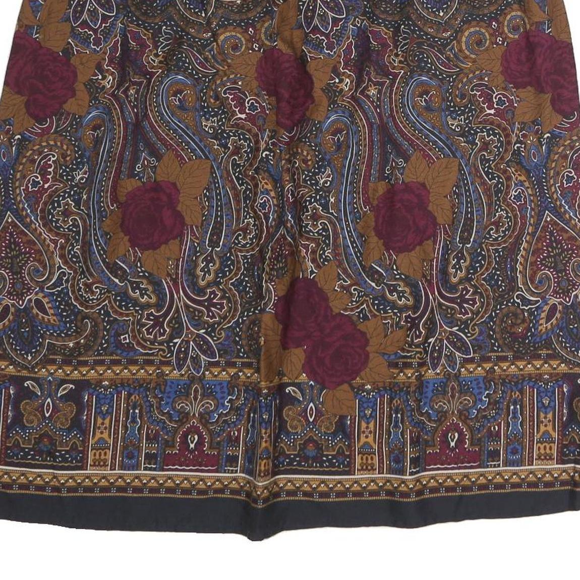 GAPE COD Womens Brown Burgundy Floral Paisley Print Midi Skirt Polyester M