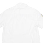 NAPAPIJRI Mens White Short Sleeve Shirt M Cotton Blend Casual Button Front