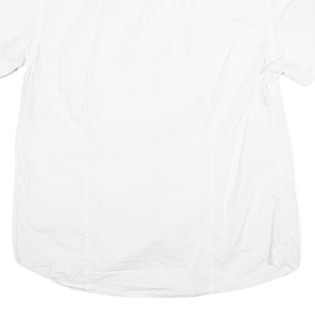 NAPAPIJRI Mens White Short Sleeve Shirt M Cotton Blend Casual Button Front