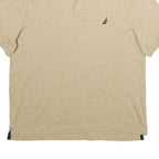 NAUTICA Mens Beige Short Sleeve Plain L Polo Shirt Cotton Classic Fit Casual