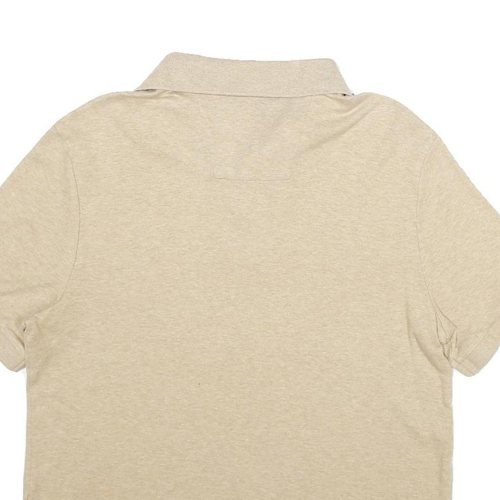 NAUTICA Mens Beige Short Sleeve Plain L Polo Shirt Cotton Classic Fit Casual