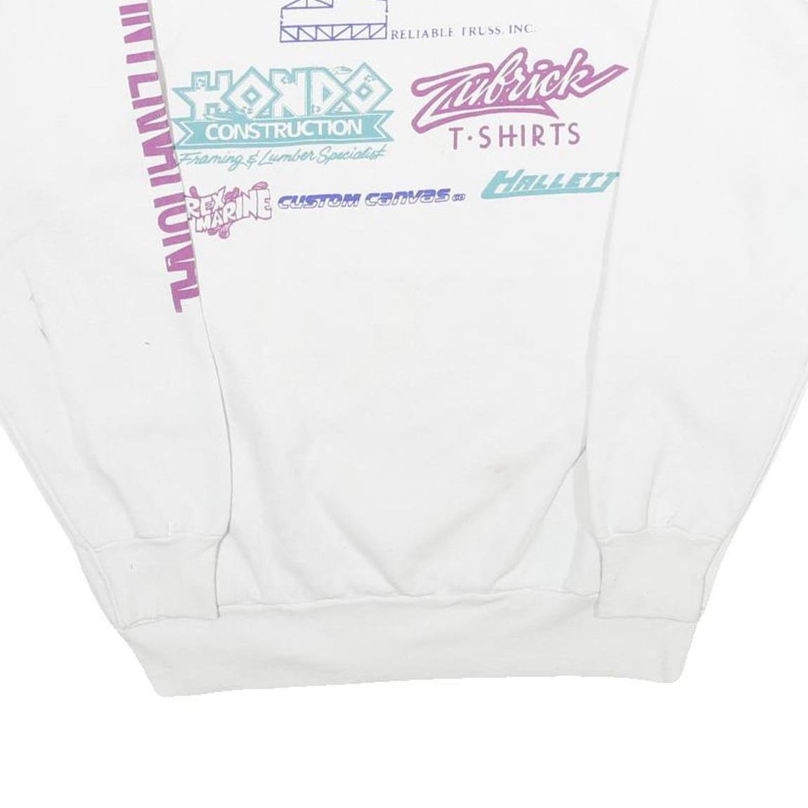 ONEITA Mens White Parker International Water Ski Race Crew Neck L Vintage