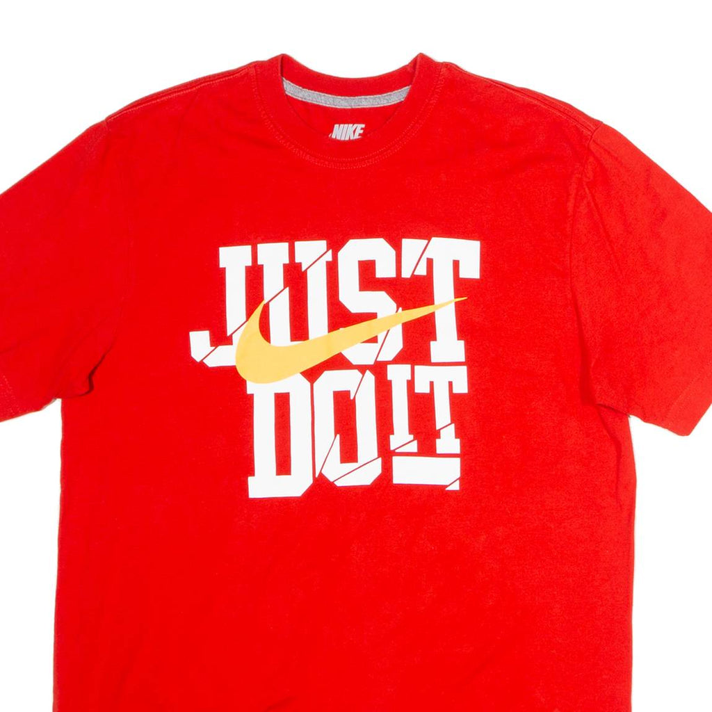 NIKE Just Do It Mens T-Shirt Red Crew Neck M