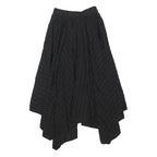 DISTURBIA Womens Black Striped Skater Midi Cotton Blend Skirt UK 6 Gothic