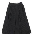DISTURBIA Womens Black Striped Skater Midi Cotton Blend Skirt UK 6 Gothic