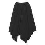 DISTURBIA Womens Black Striped Skater Midi Cotton Blend Skirt UK 6 Gothic
